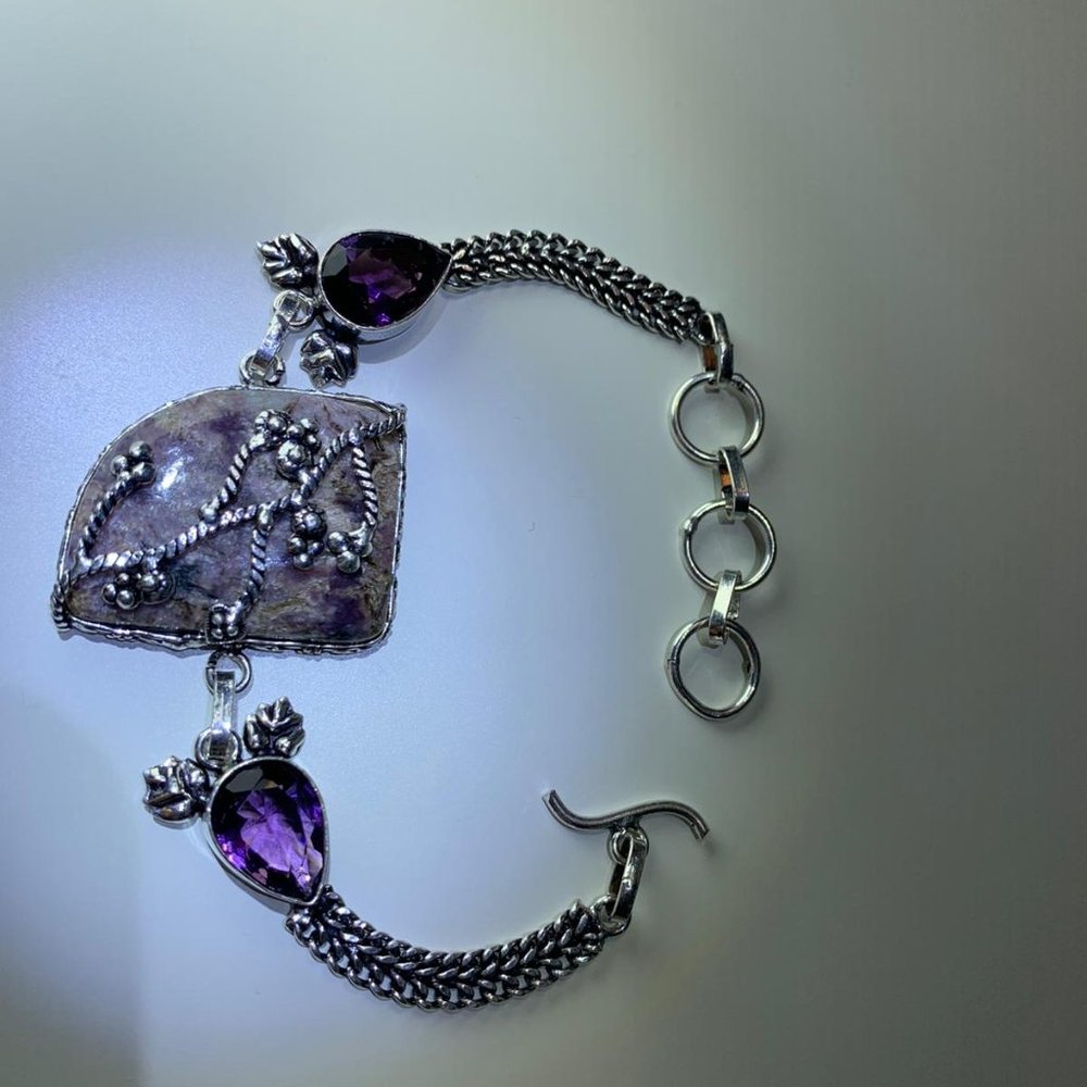 Charoite & Amethyst Bracelet